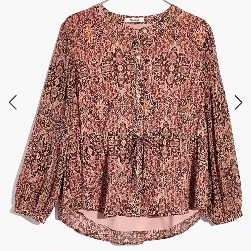 Madewell Drawstring Top in Kaleidoscope Print size medium